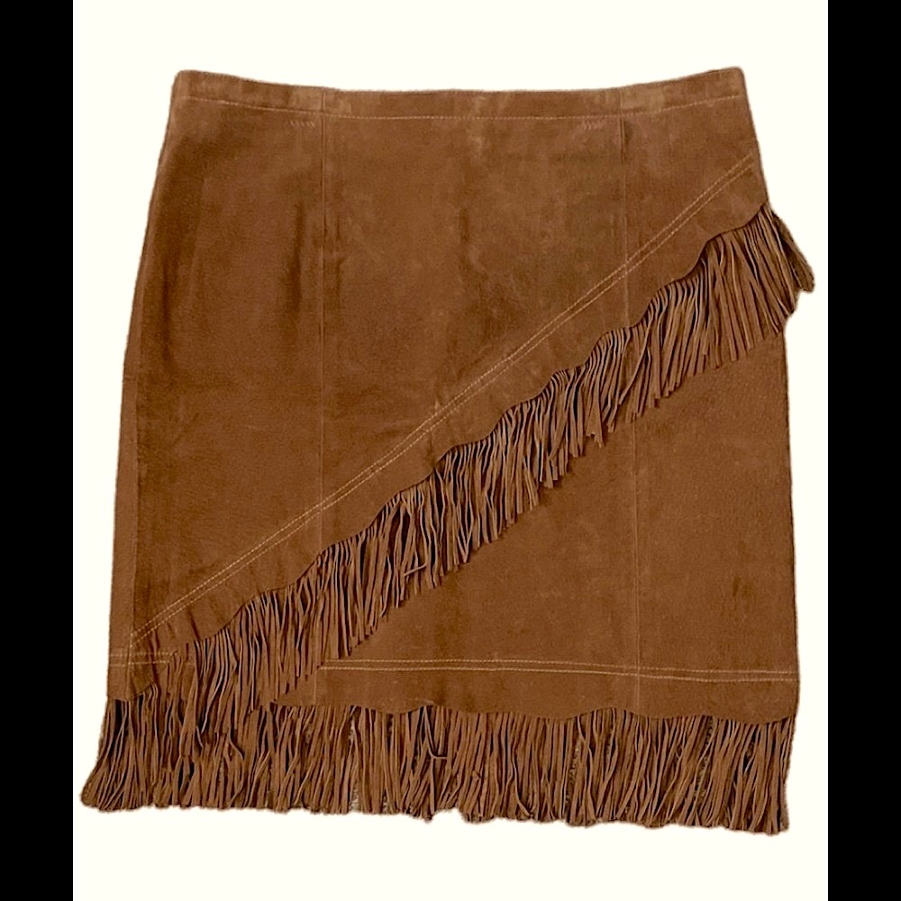 Scully Brown Fringe Skirt